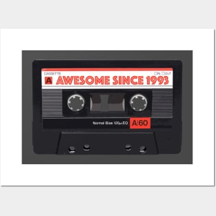 Classic Cassette Tape Mixtape - Awesome Since 1993 Birthday Gift Posters and Art